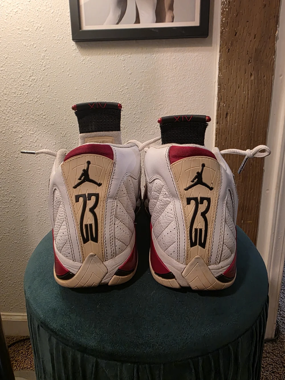 Jordan Men White and Red Basketball Sneakers